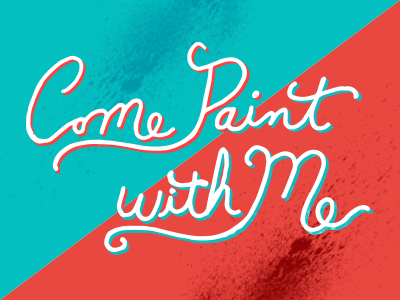 Bring the paint... blue design hand type illustration paint red strokes