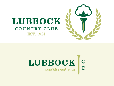 Lubbock Country Club concept cotton country club design golf laurel logo lubbock pin texas