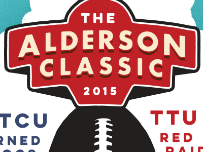 The Alderson Classic E-vite clouds design field football green illustration logo party red tailgate tcu texas tech