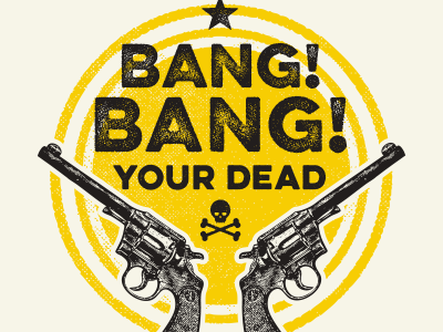 Get your guns out... bang cross bones design guns illustration pistols skull star texture