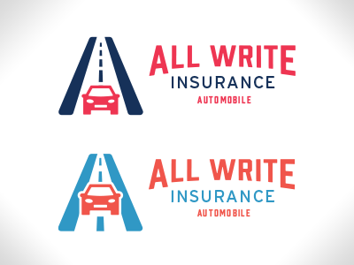 All Write Insurance concepts 2 a auto design insurance logo road stripes