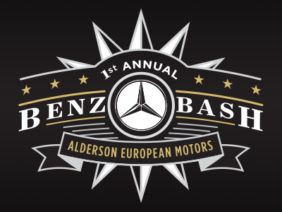 Let's Party again... auto bash black design event gold logo mercedes benz motors white