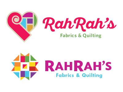 RahRah's Fabrics & Quilting color design fabric heart logo patchwork pattern quilting type
