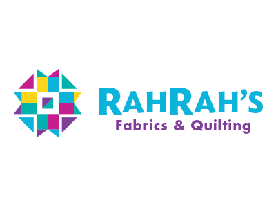 RahRah's Final logo color design fabric heart logo patchwork pattern quilting type