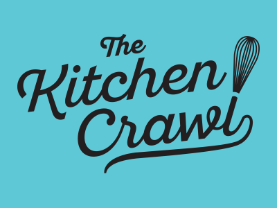 Kitchen Crawl Ya'll crawl design food foundation kitchen logo script whisk wine