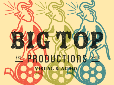 RGB for the win... big top circus design elephants logo production radio rgb tv vintage