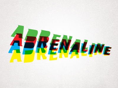 Rush... adrenaline design logo movement multi color typography