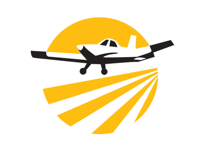 AeroPlains Logo aero plains agriculture crop duster design fields flying logo sun texas