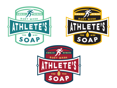 Athlete's Soap Color Mocks athlete design drop foot logo shape soap typography