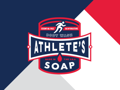 Athlete's Soap Final athlete design drop foot logo shape soap typography