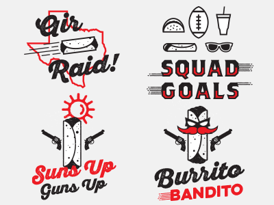 Taco Villa TTU Football T-shirt ideas burrito drink football illustration squad sunglasses t shirt taco texas tech