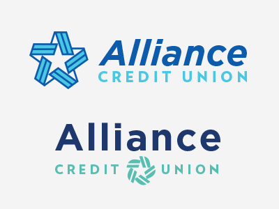 Alliance Credit Union logo alliance bank blue credit union logo navy star