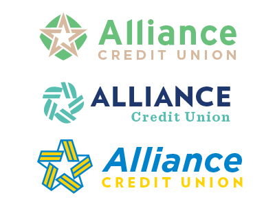 Alliance Credit Union logo #2 alliance bank blue credit union green logo navy star tan yellow