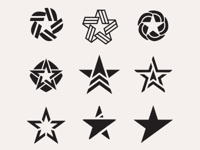 Stars, stars, stars... black design logo stars white