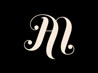 A & M Monogram a curves m monogram script typography vector