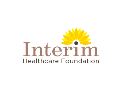 Interim Health Foundation care flower foundation friendly health logo sunflower tan warm yellow