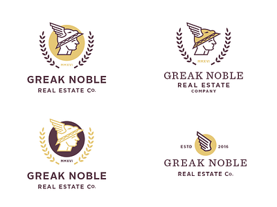 Greak Noble Real Estate Company company god greek hermes laurel logo real estate wing