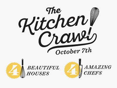 Kitchen Crawl 2017 crawl food foundation icons kitchen knife logo script whisk wine