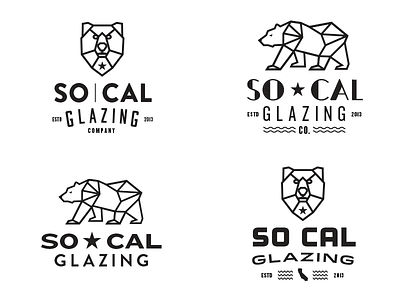 So Cal Glazing bear california company glazing logo monoline southern star