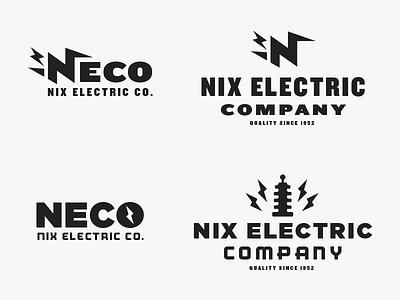 Nix Electric Company bolt electric lightning logo n shock