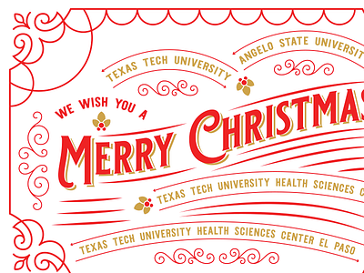 TTU Chancellor Holiday Card card christmas holiday illustration print type typography