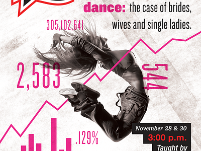 Double-T College Flyer: Data Dance branding dancer design flyer pink poster print typography