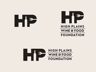 High Plains Wine & Food Foundation bottle branding design food fork foundation logo plains print typography wine winery