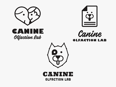 Canine Olfaction Lab logo branding design dog dots heart lab logo research typography