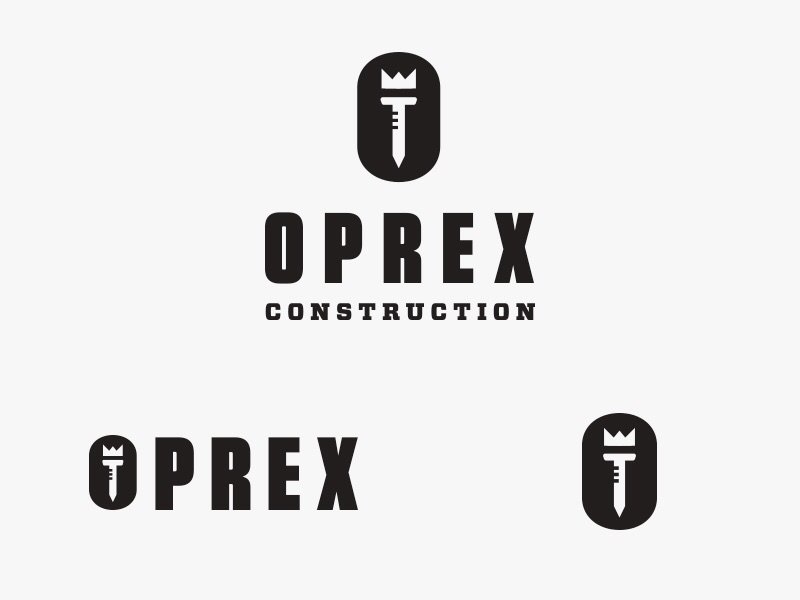 Oprex Construction Logo #2 saw logo lion king identity design crown construction branding