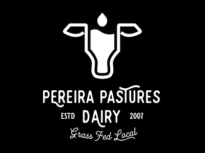 Pereira Pastures Dairy branding cow dairy design grass fed local logo milk typography