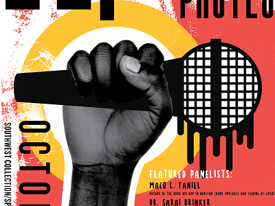Hip Hop as Protest Poster black fist hiphop illustration microphone poster print protest texture typogaphy
