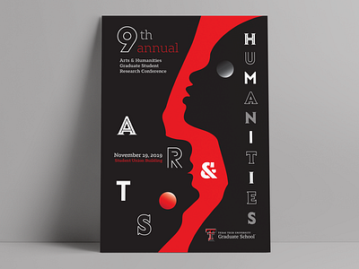 TTU Arts & Humanities Poster armagraphico education event illustration poster print silhouette texas tech typography university