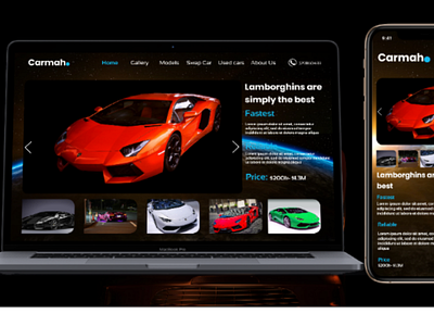 Car design. App and Website