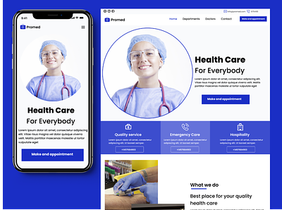 Healthcare Landing Page- (Website and App) android app app design health healthcare healthcare app healthcare website landing page medial app medical ui ux web web design