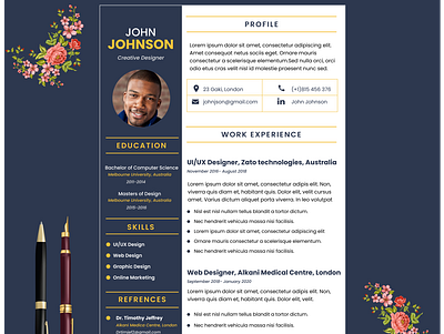 Professional Resume (CV) Template on Figma curriculum vitae cv cv template design illustration resume resume cv resume design ui ux