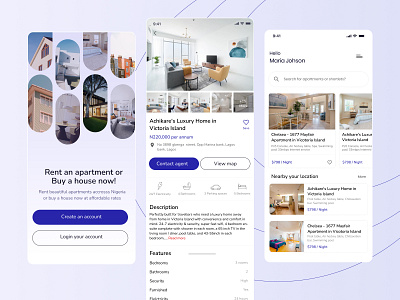 House Rental App app design home house real estate rental ui ux