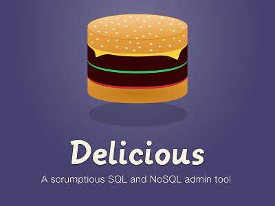 DeliciousDB Logo burger delicious depth flat logo