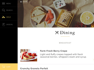 Dining android app catalog ecommerce mobile