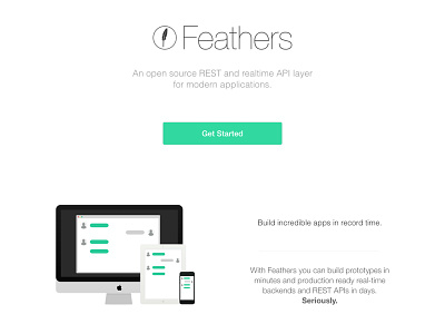 Feathers chat opensource real-time responsive website