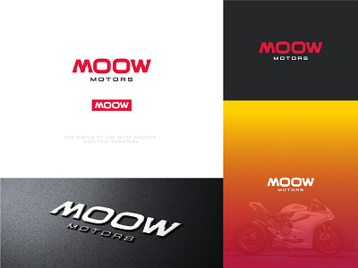moow - electric scooters branding design illustration logo minimal technology typography vector