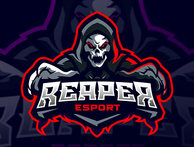 reaper mascot logo branding design esport logo esportlogo game illustration logo mascot design mascot logo vector