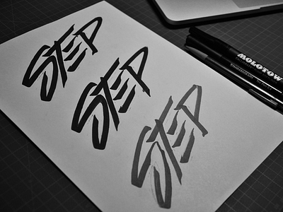 Step Custom Type brush pen calligrafx calligraphy custom type handlettering lettering molotow step type typo
