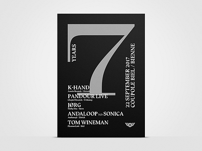 7 Years Pleasurelab A2 Poster 7 a2 birthday plakat poster seven typography velvetyne years