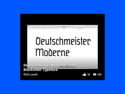 Deutschmeister Moderne | Free Blackletter Typeface behance blackletter deutschmeister download font fontdesign fraktur free glyphs modern moderne schrift type type design typedesign typeface typeface design typo typografie typography