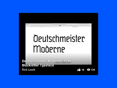 Deutschmeister Moderne | Free Blackletter Typeface