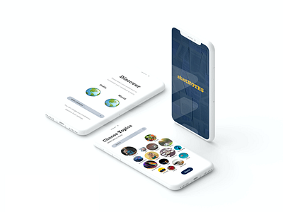 shotNOTES news application branding design flat hybrid app minimal ui ux