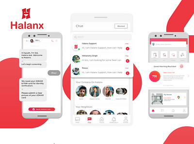 Halanx application branding design flat hybrid app minimal ui ux