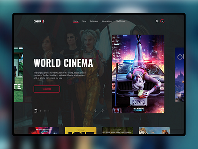 Online cinema concept cinema concept harlequin harleyquinn ivi movies okko site theater ui uidesign ux web webdesign website