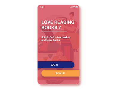 Share a Book - Welcome Screen app ui ux