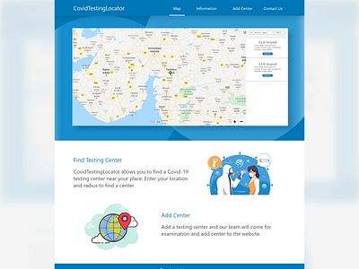 Covid test Center Locator ui ux web